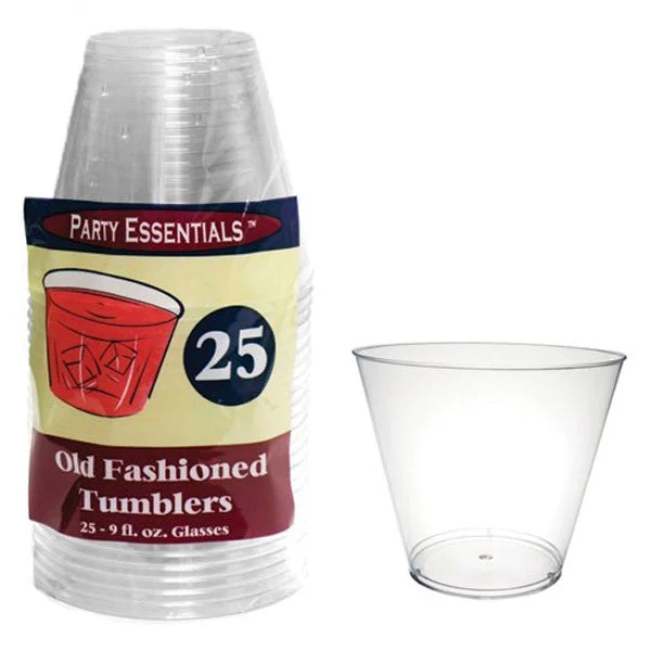 Plastic Tumbler Cups 9oz, 25pk
