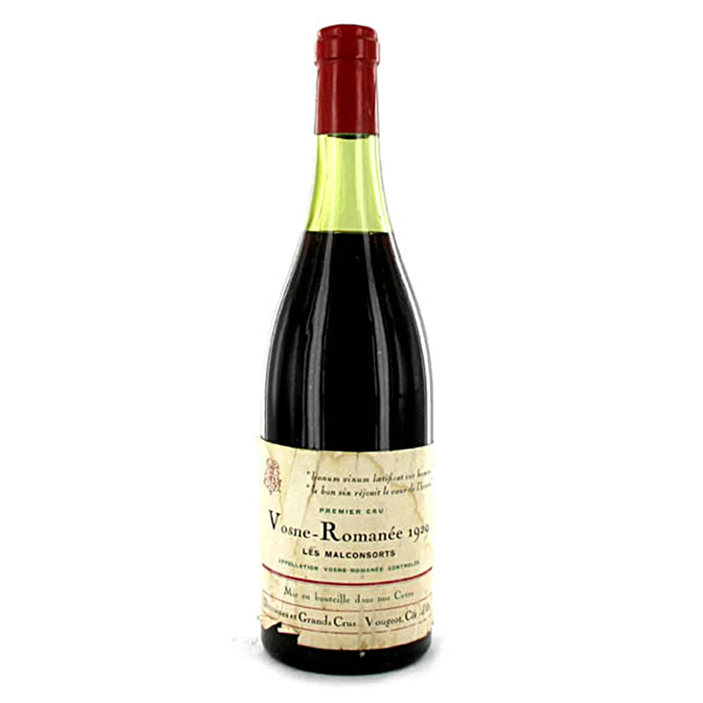 1929 Domaine Clos Vougeot Vosne Romanee Malconsorts 750mL