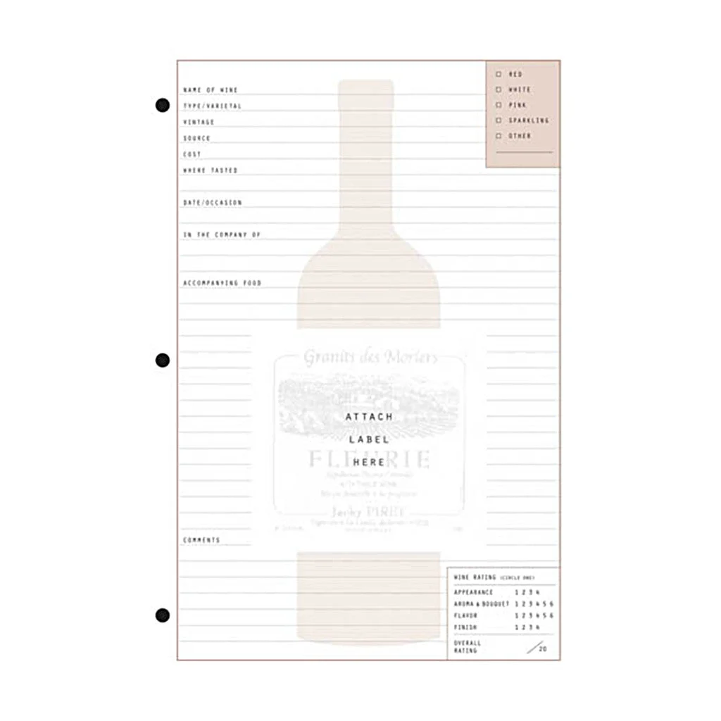 Wine Dossier Tasting Notes 48-Sheet Refill
