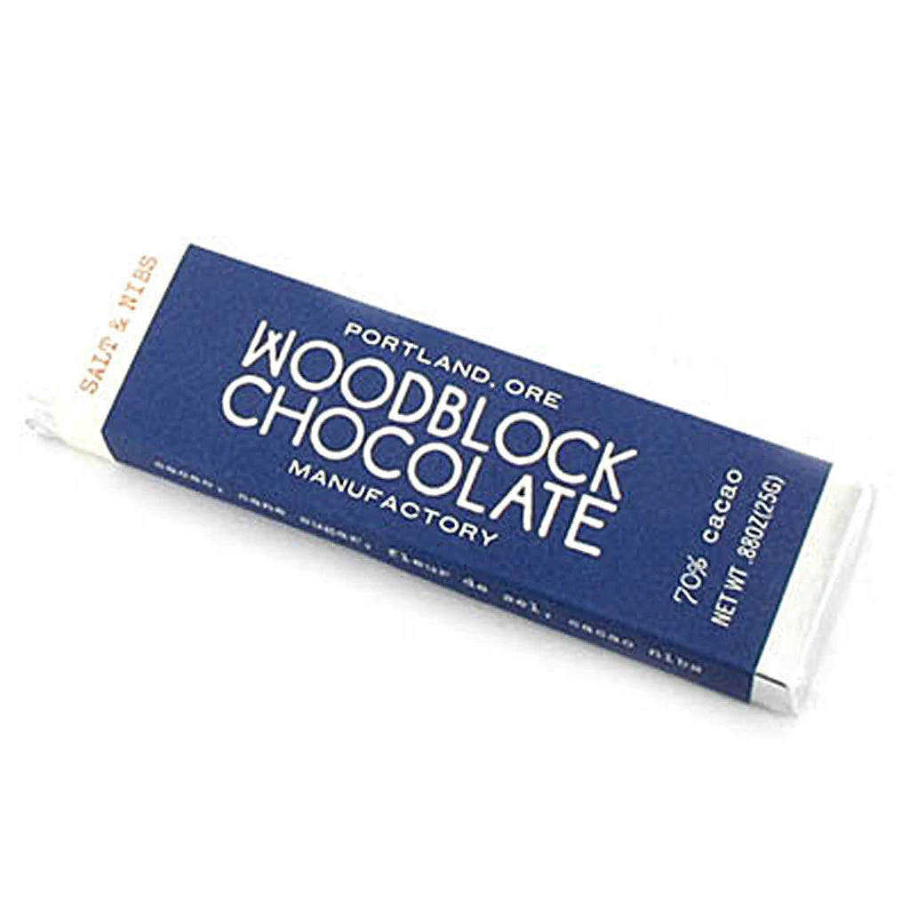 Woodblock Salt & Nibs Bar