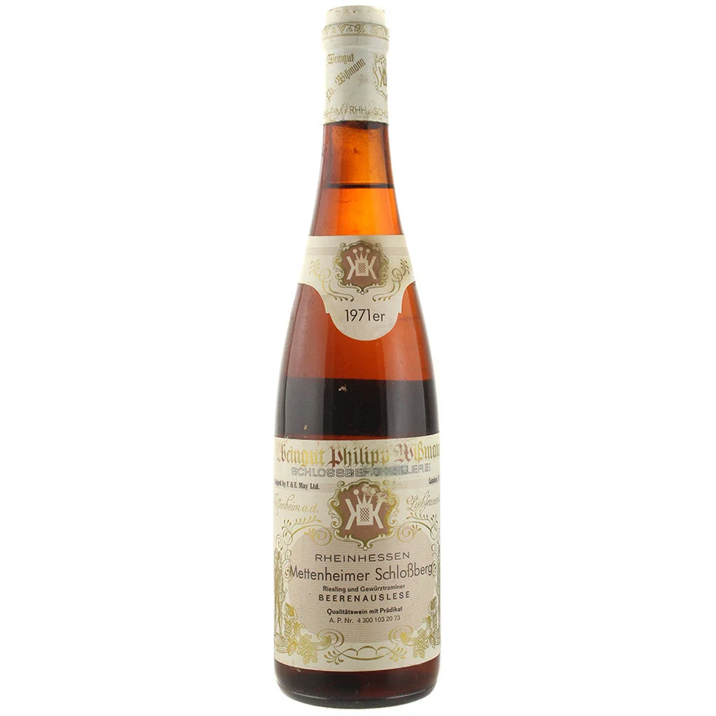 1971 Philipp Wissmann Mettenheimer Schlossberg Beerenauslese Riesling and Gewurtzaminer 750mL