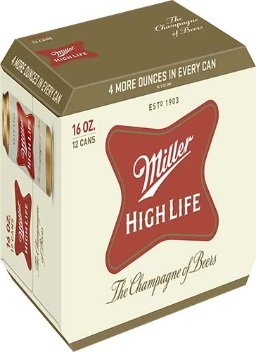 MILLER HIGH LIFE 16OZ 12PK