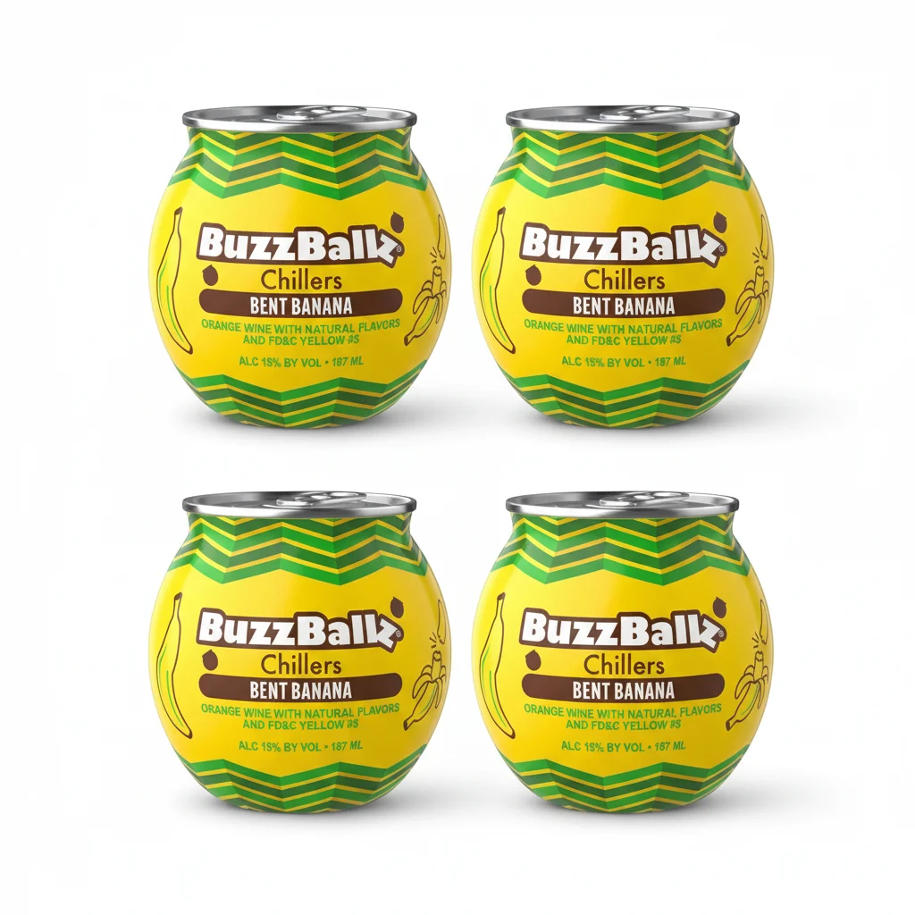 BuzzBallz Bent Banana Pre-Mixed Cocktails 4 Pack