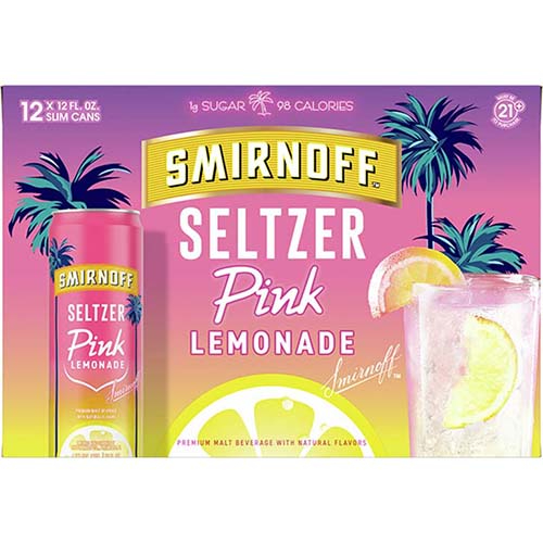 SMIRNOFF SPIKED SELTZER PINK LEMONADE 12PK CANS
