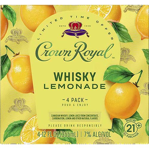 CROWN ROYAL RTD WHISKY LEMONADE 4PK
