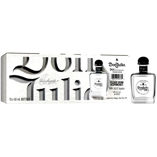 50ml Mini Don Julio 70 Anejo Cristalino Tequila 10 Pack