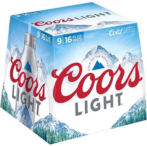 COORS LIGHT ALUMINUM BOTTLES 9PK