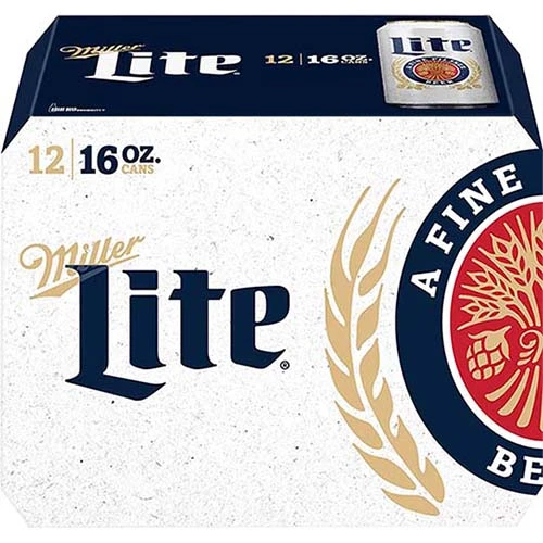 MILLER LITE CANS 16OZ 12PK