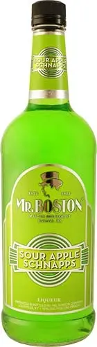 MR BOSTON SOUR APPLE SCHNAPPS 30PR