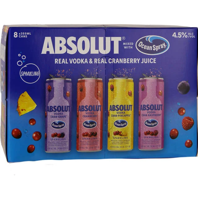 Absolut Ocean Spray Vodka Cranberry Variety 8 Pk / 8-355mL