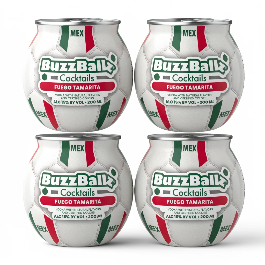 BuzzBallz Fuego Tamarita Watermelon Tamarind Pre-Mixed Cocktails 4 Pack