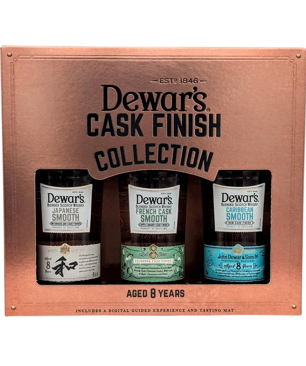 Dewar's Cask Finish Gift Set Scotch Whisky Mizunara, French & Caribbean 3 x 375 ml