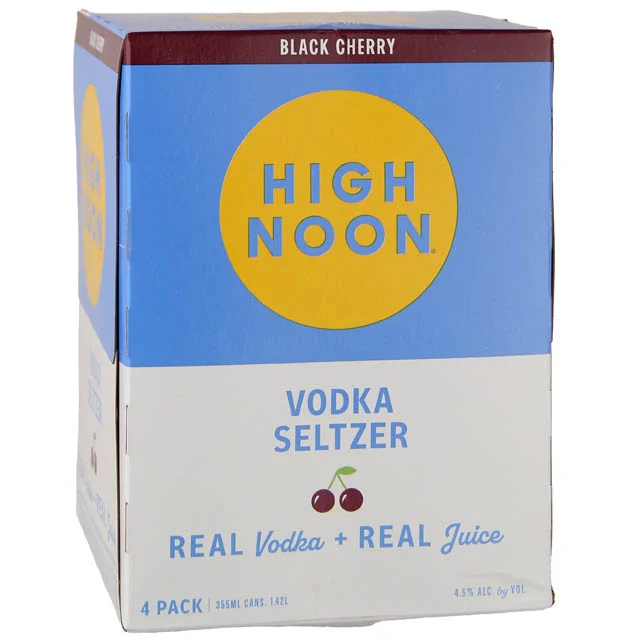 High Noon Sun Sips Vodka & Soda Black Cherry Cans 4 Pack / 4-355mL