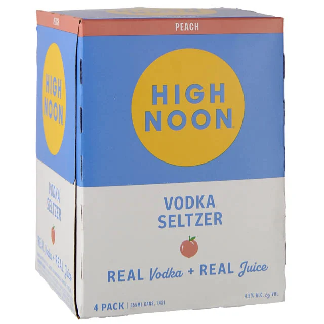 High Noon Sun Sips Vodka & Soda Peach Cans 4 Pack / 4-355mL