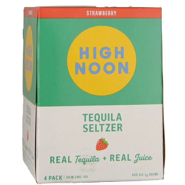 High Noon Tequila Seltzer Strawberry 4 Pack Cans / 4-355mL