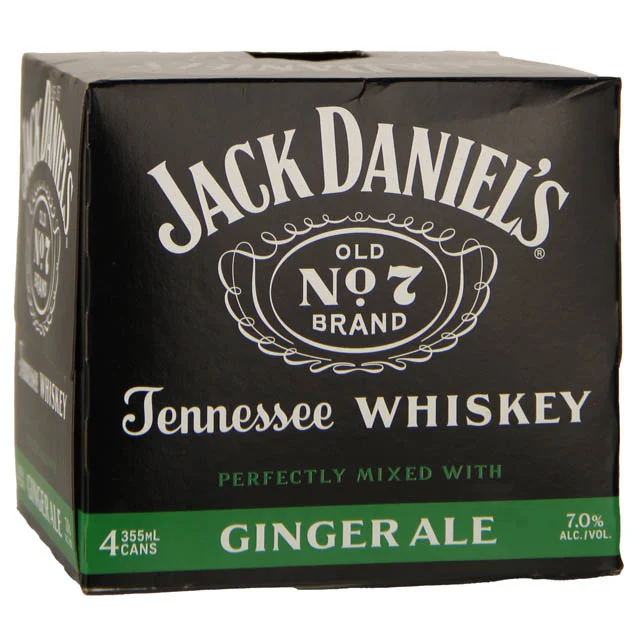 Jack Daniel's Tennessee Whiskey and Ginger Ale 4 Pk / 4-355mL
