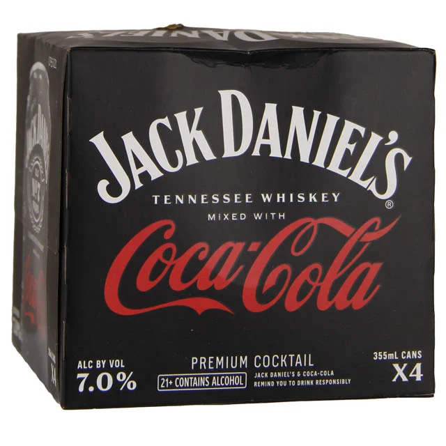 Jack Daniel's Tennessee Whiskey and Coca Cola 4 Pack / 4-355mL