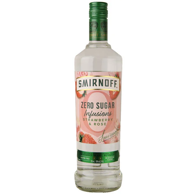 Smirnoff Zero Sugar Infusions Strawberry & Rose Vodka / 750mL
