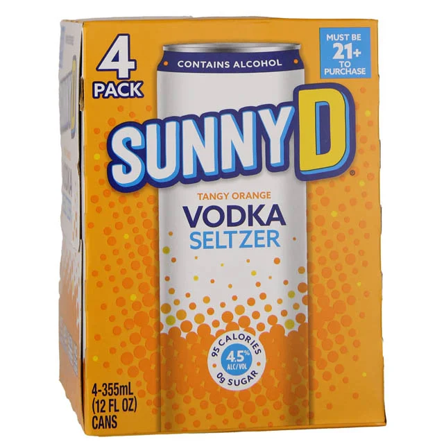 Sunny D Vodka Seltzer 4 Pack Cans / 4-355mL