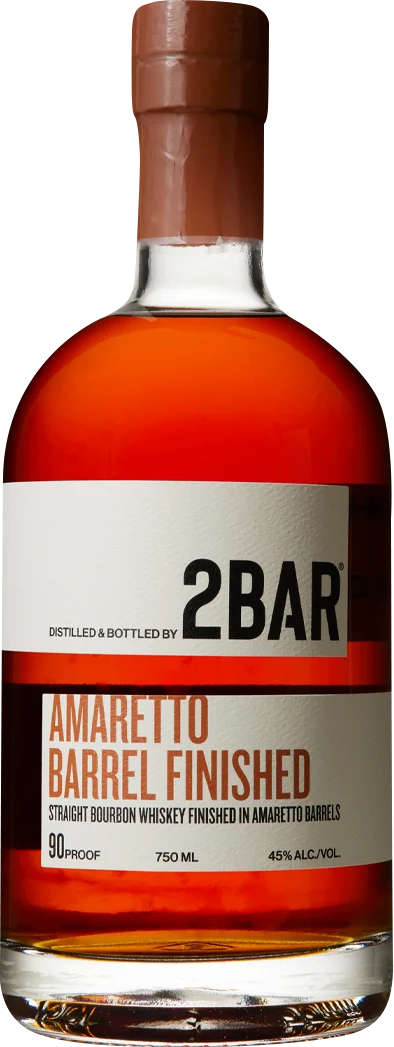 2BAR Spirits Straight Bourbon Whiskey Finished In Amaretto Barrel
