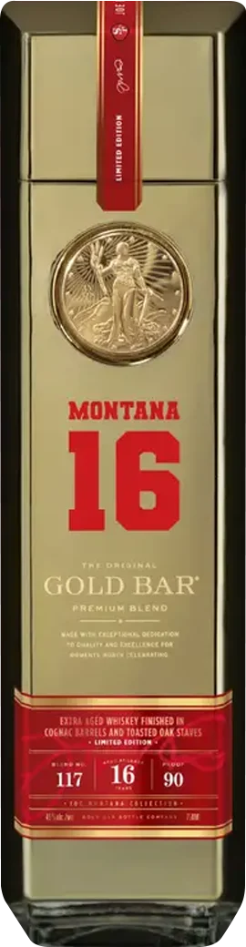 Gold Bar Joe Montana Blended 117 16 Year Old American Whiskey