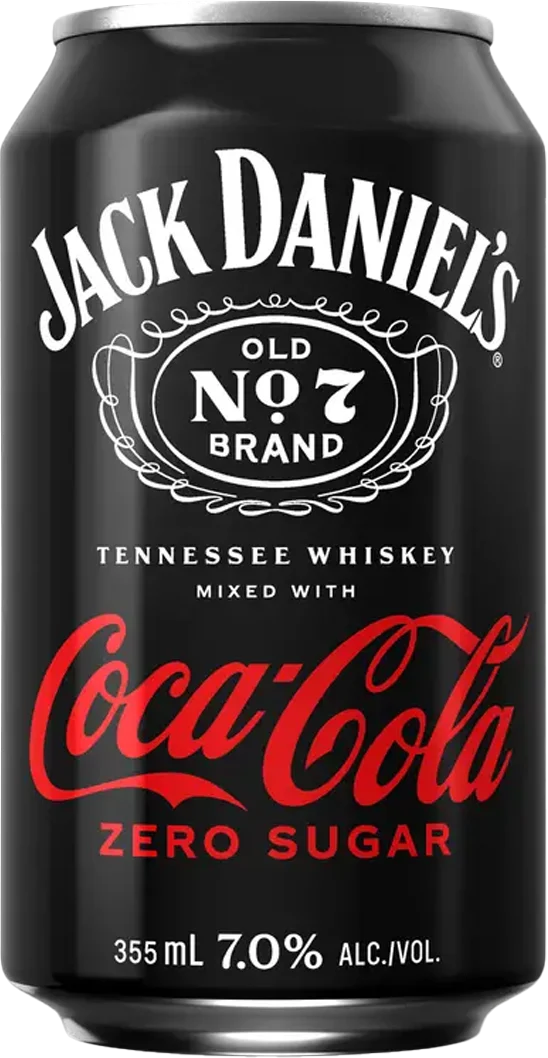 Jack Daniel's No.7 Whiskey & Coca Cola Zero Sugar Cocktail (354mL)