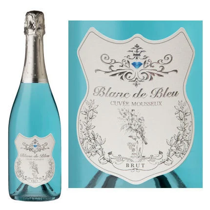 12 Bottle Case Blanc de Bleu Cuvee Mousseux Sparkling NV 750ml w/ Shipping Included
