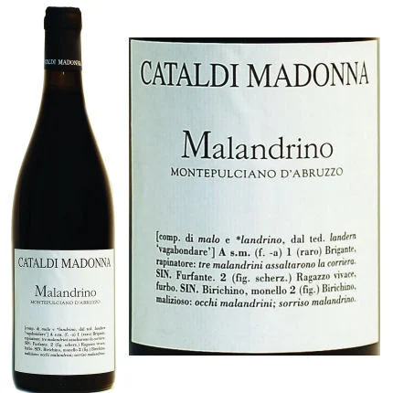 6 Bottle Case Cataldi Madonna Malandrino Montepulciano d'Abruzzo DOC 2022 w/ Shipping Included