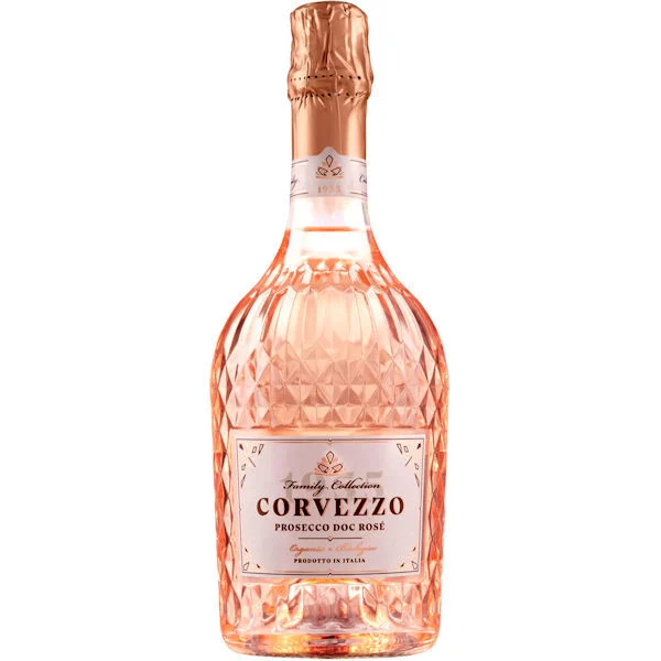 12 Bottle Case Corvezzo Organic and Vegan Prosecco Rose DOC 2023 (Italy) w/ Shipping Included
