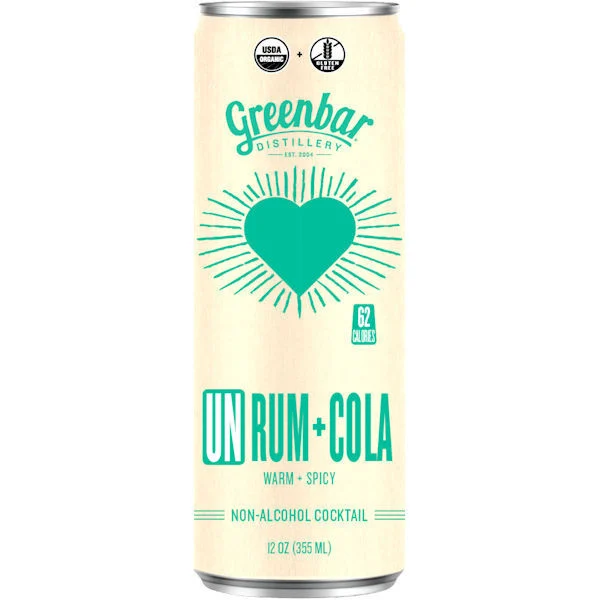 Greenbar UN Rum+Cola Non Alcoholic Cocktail 4-Pack 12oz Can