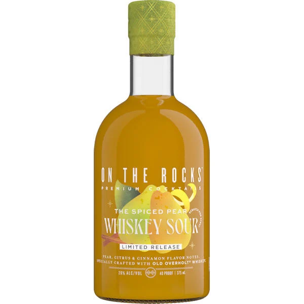 On The Rocks Old Overholt The Spiced Pear Whiskey Sour Ready-To-Drink Cocktail 375ml