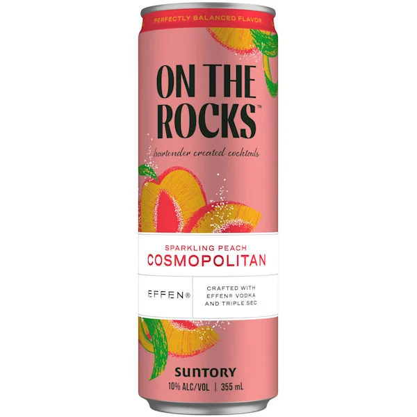 On The Rocks Sparkling Peach Cosmopolitan Ready-To-Drink Cocktail 355ml 4-Pack