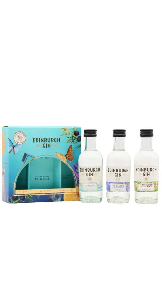Edinburgh Gin - Dry Gin 5cl x 3 57.2% ABV Miniature Gift Pack