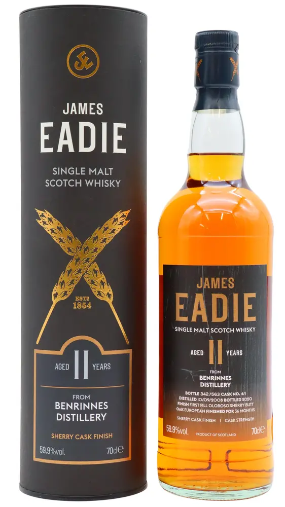 Benrinnes - 11 year old James Eadie Oloroso Sherry Cask Finish Single Malt Scotch 2008 Whisky 70cl 59.9% ABV
