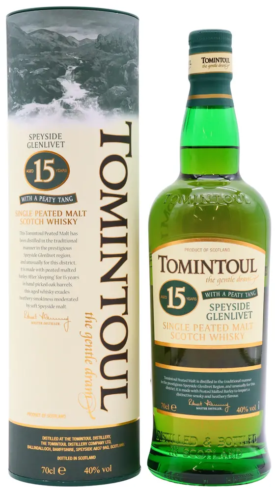 Tomintoul - 15 year old Peaty Tang Speyside Single Malt Scotch Whisky 70cl 40% ABV