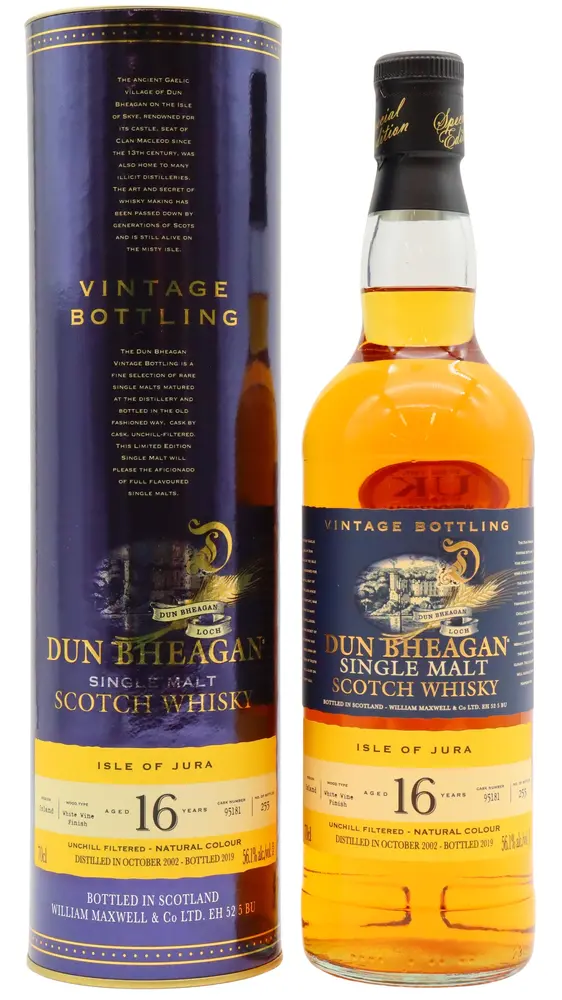Jura - 16 year old Dun Bheagan Single Cask #95181 2002 Whisky 70cl 56.1% ABV