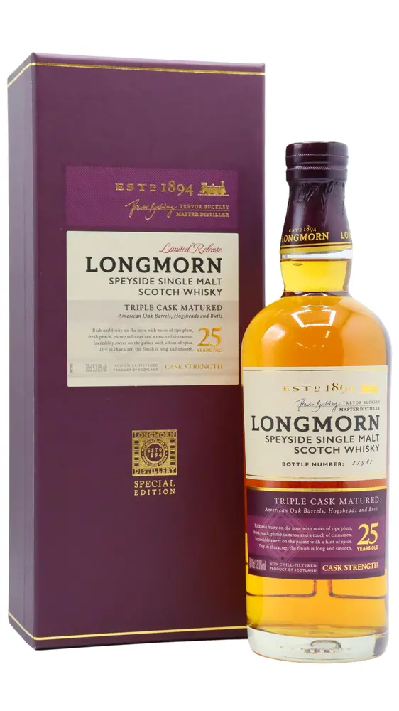 Longmorn - 25 year old Secret Speyside Single Malt Scotch Whisky 70cl 52.2% ABV