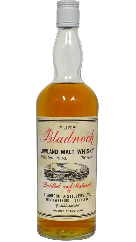 Bladnoch - Pure Lowland Malt Whisky 26 2/3 Fl. Ozs 40% ABV (1970's Bottling)
