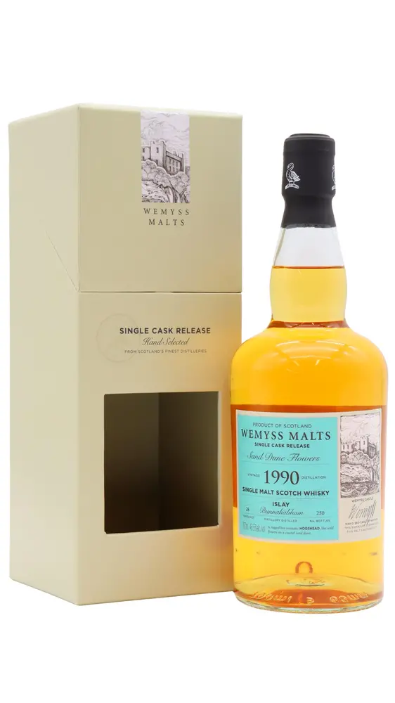 Bunnahabhain - 28 year old Wemyss Malts - Sand Dune Flowers Single Cask 1990 Whisky 70cl 46.5% ABV