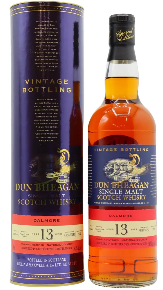 Dalmore - 13 year old Dun Bheagan Single Malt Scotch 2004 Whisky 70cl 54.3% ABV