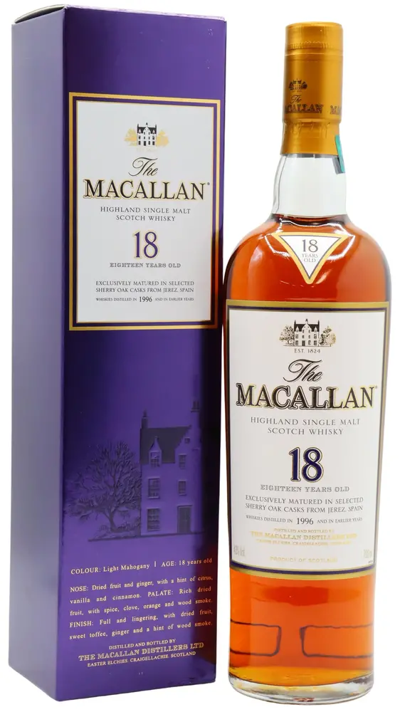 The Macallan - 18 year old 2014 Release Sherry Oak Highland Single Malt Scotch 1996 Whisky 70cl 43% ABV