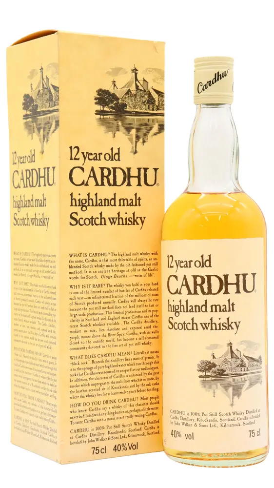 Cardhu - 12 year old Highland Single Malt Scotch Whisky 75cl 40% ABV (1980's Bottling)