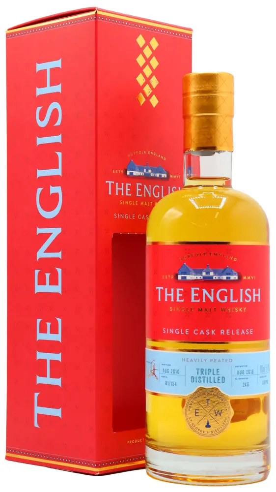 The English - 8 year old Single Cask #B1/154 Smokey Triple 2010 Whisky 70cl 57.4% ABV