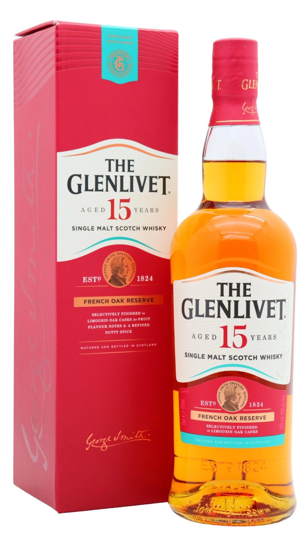 Glenlivet - 15 year old French Oak Speyside Single Malt Scotch Whisky 70cl 40% ABV
