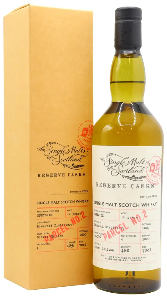Linkwood - 12 year old Single Malts Of Scotland - Reserve Cask - Parcel #2 2007 Whisky 70cl 48% ABV