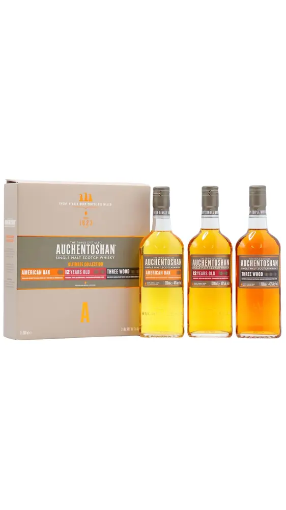 Auchentoshan - Ultimate Collection Lowland Single Malt Scotch Whisky 20cl x 3 43% ABV Gift Pack