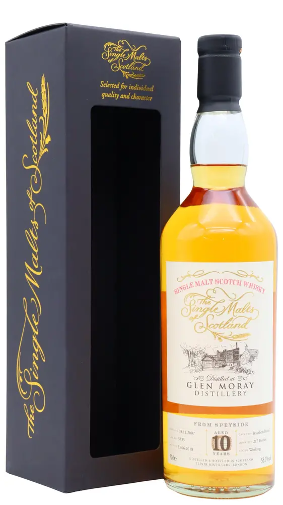 Glen Moray - 10 year old Single Malts of Scotland Single Cask #5133 2007 Whisky 70cl 58.7% ABV