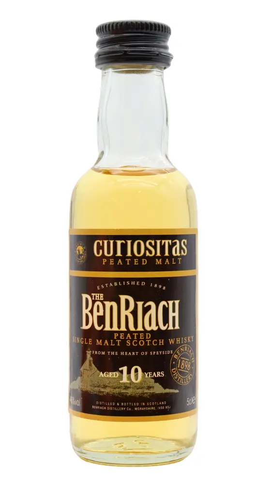 Benriach - 10 year old Curiositas Peated Single Malt Whisky 5cl 46% ABV Miniature