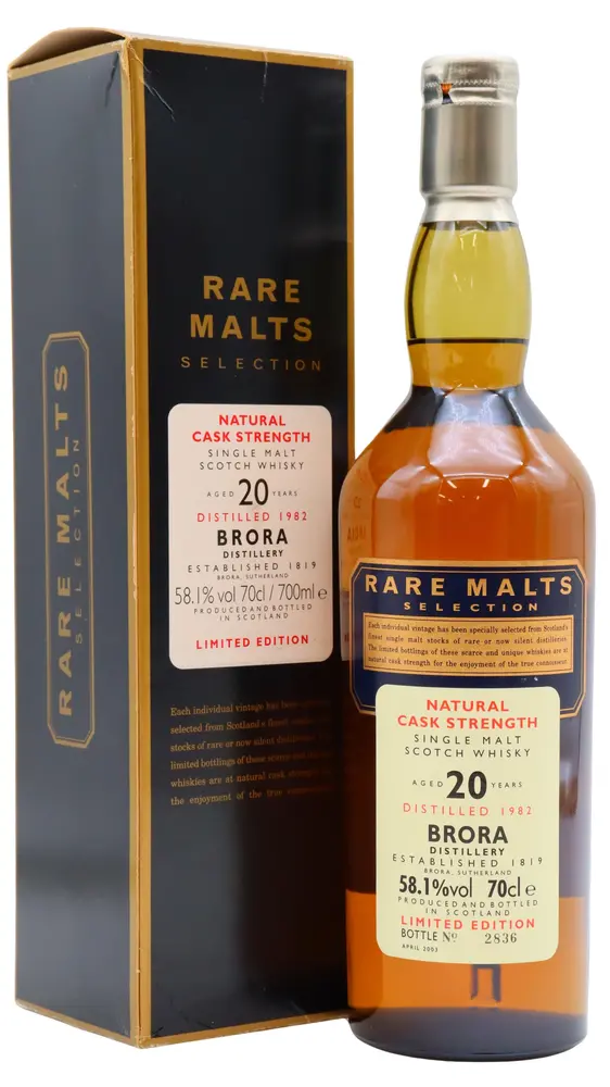 Brora (silent) - 20 year old Rare Malts Selection Single Malt Scotch 1982 Whisky 70cl 58.1% ABV