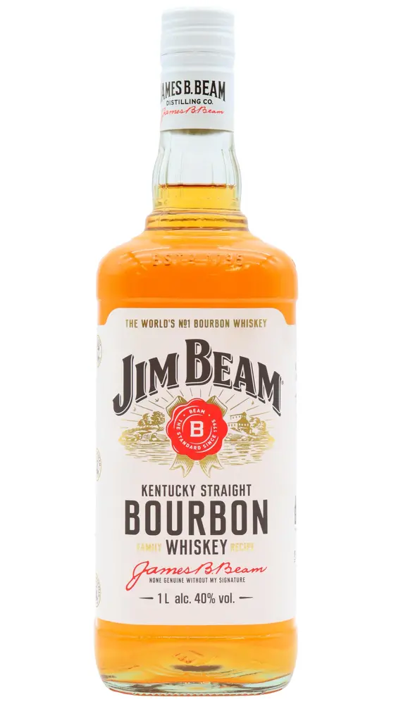 Jim Beam - 4 year old White Label Kentucky Straight Bourbon Whiskey 100cl 40% ABV (1 Litre)